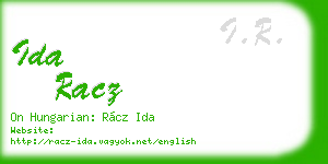 ida racz business card